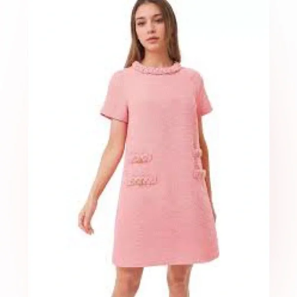 Tuckernuck Blossom Pink Tweed Jackie Dress Size XXL NWT - Picture 1 of 11